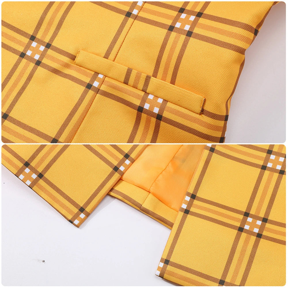 Movie Cher Horowitz Dion Dress Suit School Uniform College Jacket Skirt Woman Outfits Halloween Cosplay Costume