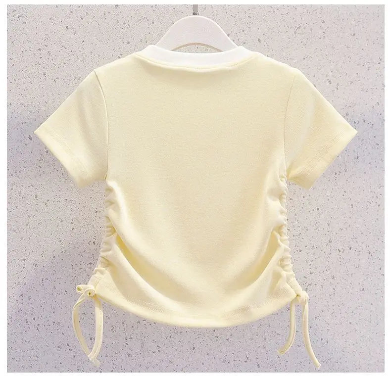 Summer Teenage Girls Clothes Set Children O-Neck Tshirt and Mid Skirt Suit Student School Short Sleeve Top Bottom Outfits