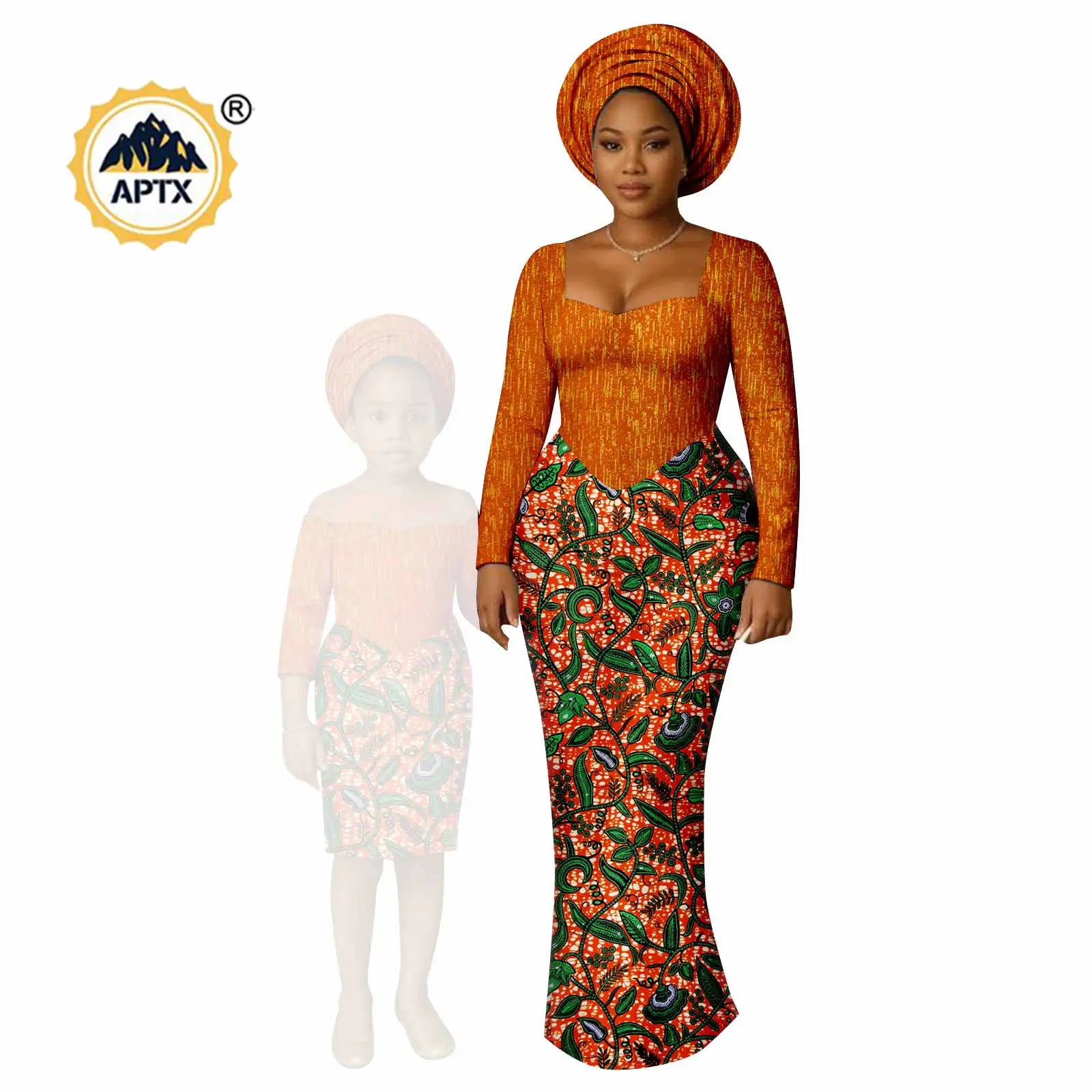 African Print Long Dresses for Women Family Outfits Dashiki Couple Clothes Mom and Daughter Dresses Ankara Outwear 25F029