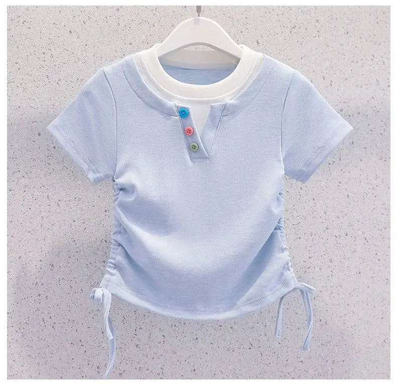 Summer Teenage Girls Clothes Set Children O-Neck Tshirt and Mid Skirt Suit Student School Short Sleeve Top Bottom Outfits
