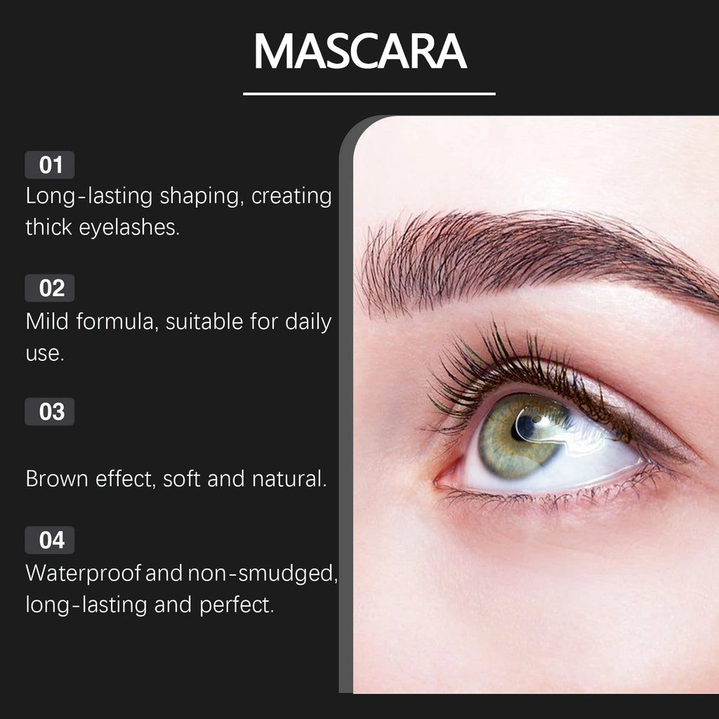 Brown Mascara Natural Curls Long-Lasting Makeup Waterproof Sweatproof Lengthens Eyelashes Anti-Fouling Eye Black Eye Cosmetics