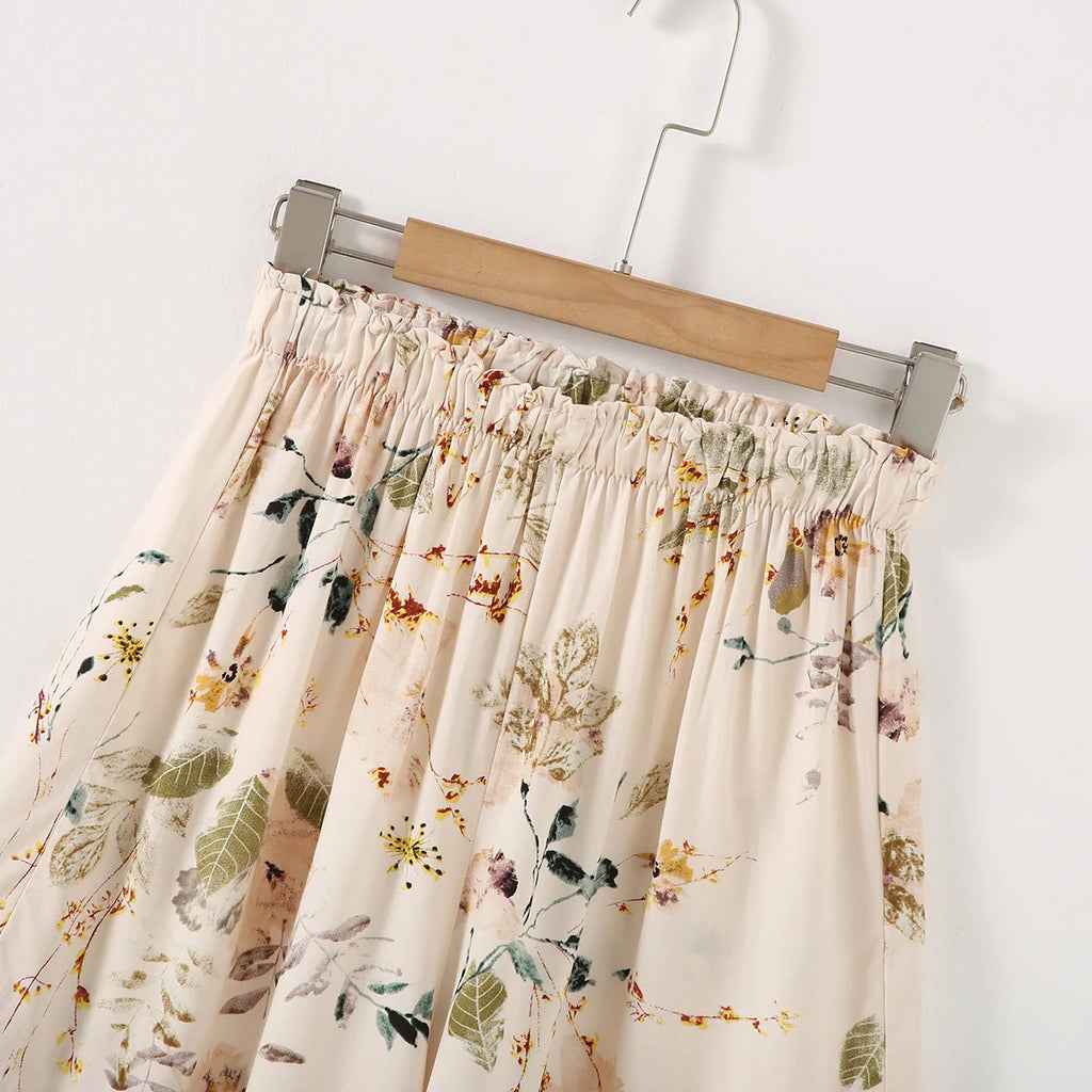 Elegant Versatile Floral Shirt & Shorts/Pants Set Women French Style Silky Viscose Loungewear 2Pcs Summer Pajamas Outerwear Top