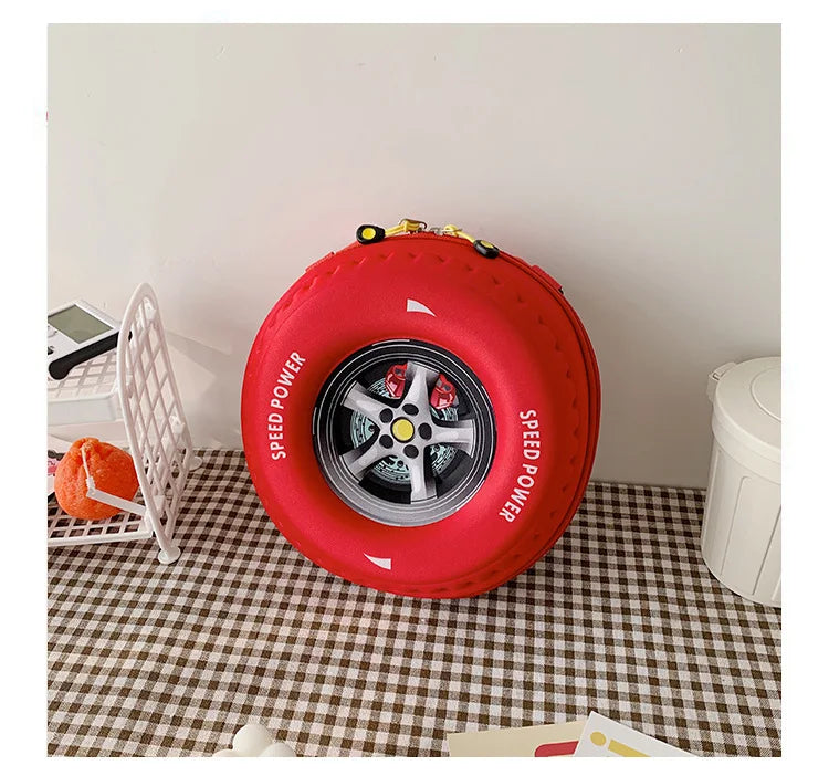Children's Schoolbag Fashion Tyre Shaped Boys Girls Backpack 3D Cartoon Kindergarten Shoulder Bag Large Capacity Kids Handbag