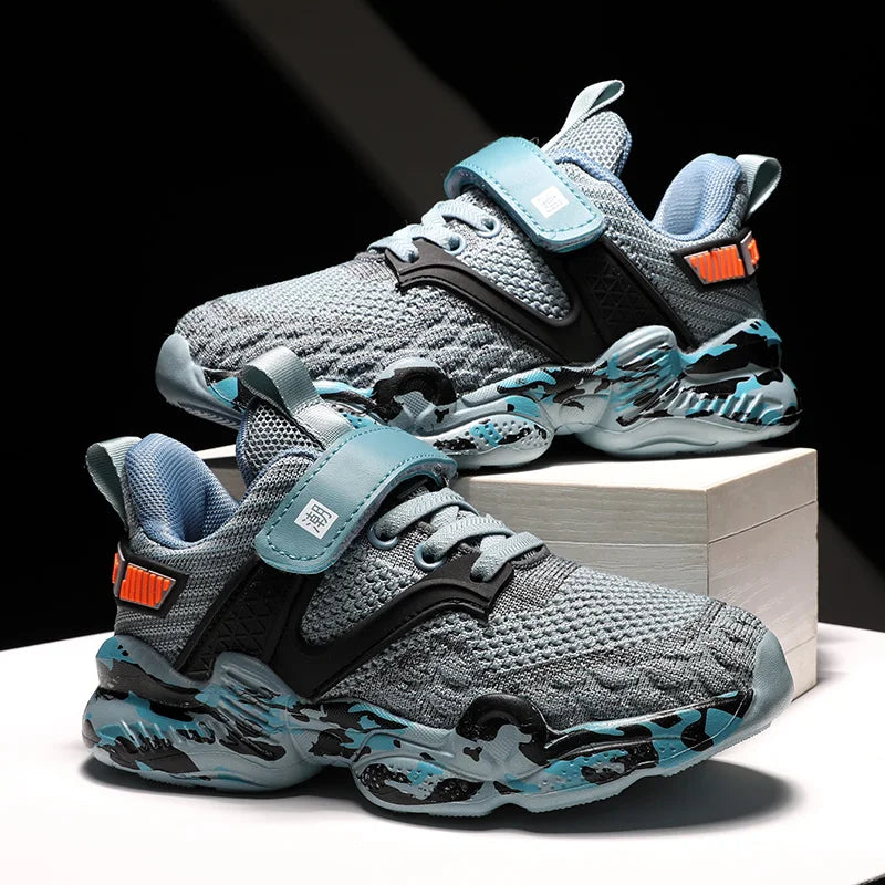 2025 New Kids Shoes Boy Sneaker Knit Platform Breathable Summer School Children Sports Shoes Fashion Tennis Shoes for Boy
