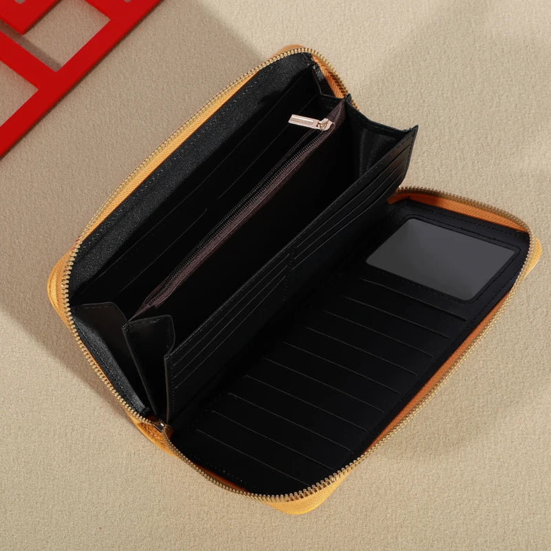 Women's Wallet RFID Blocking Multi Credit Card High Capacity Zipper Clutch Travel Bag Wrist Guard