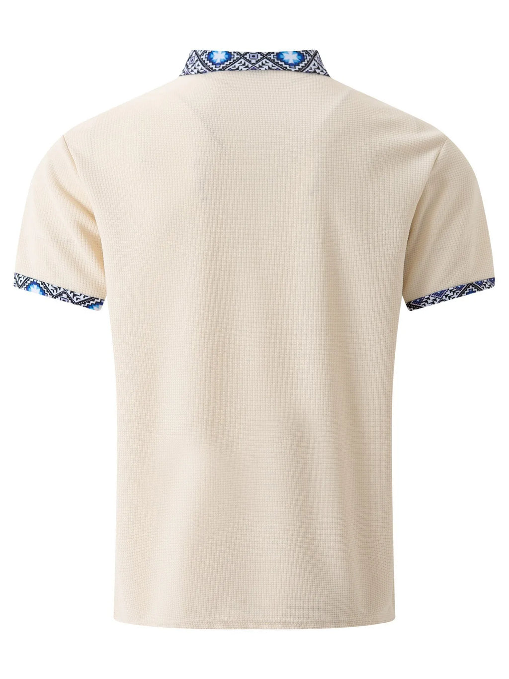 Men's Summer Fashion Set: Color-block Contrast Collar T-shirt + Straight-leg Pants, Trendy and Versatile