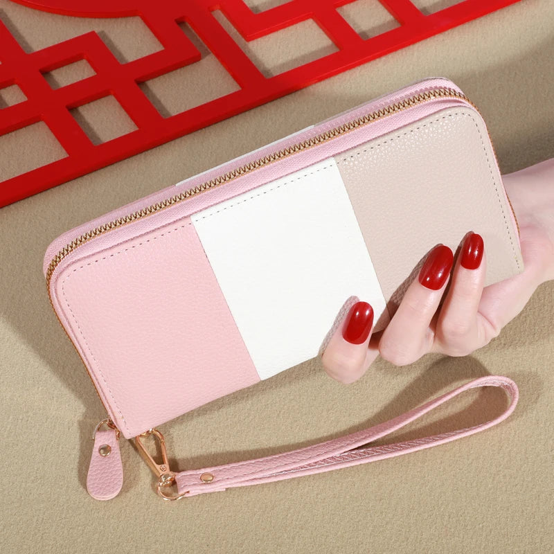 Women's Wallet RFID Blocking Multi Credit Card High Capacity Zipper Clutch Travel Bag Wrist Guard