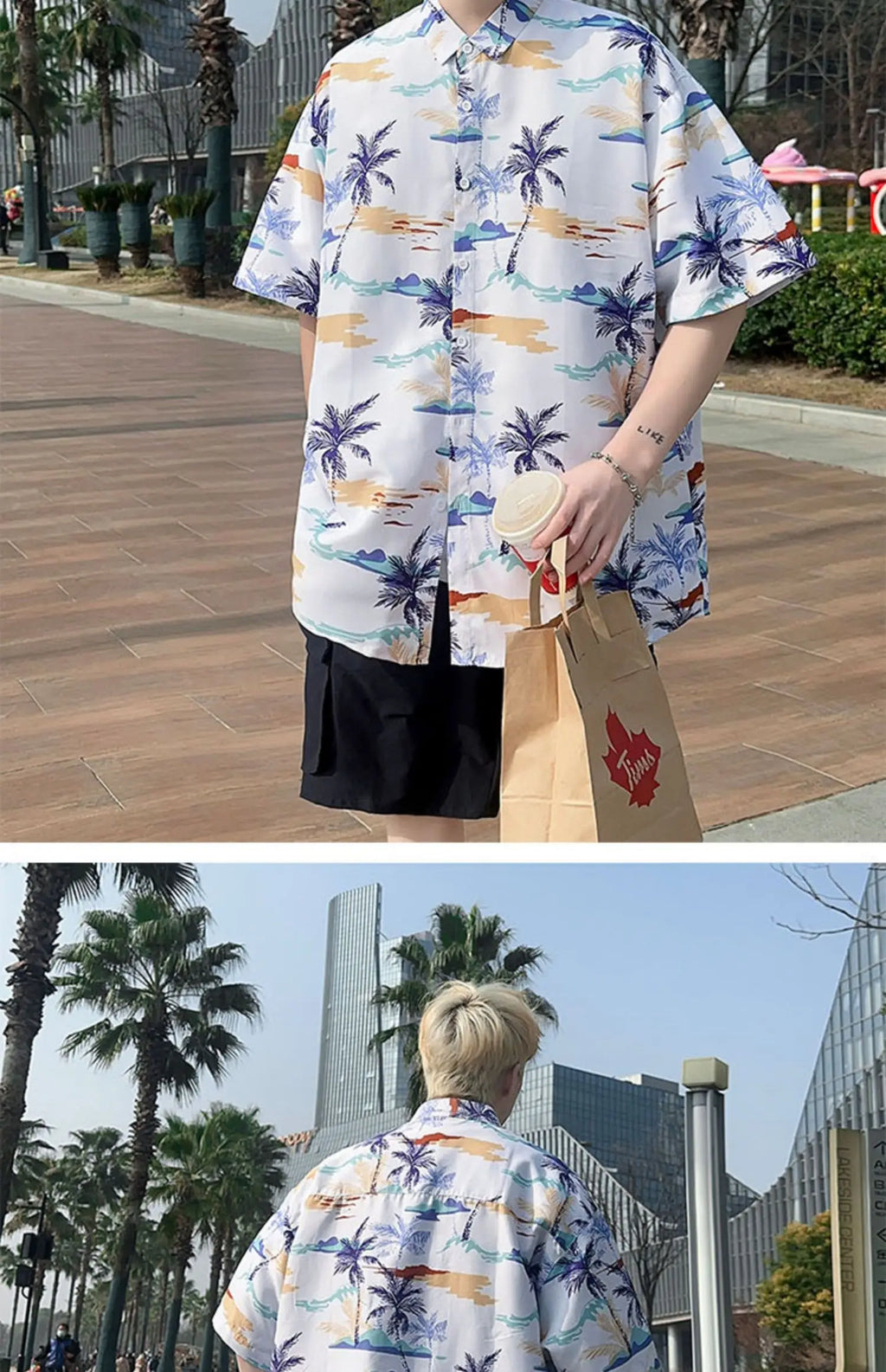 Men's Summer Floral Shirt M-XXXXXL Breathable Tropical Print Casual Beachwear 5XL plus Size Holiday Party Shirt for Hot Weather
