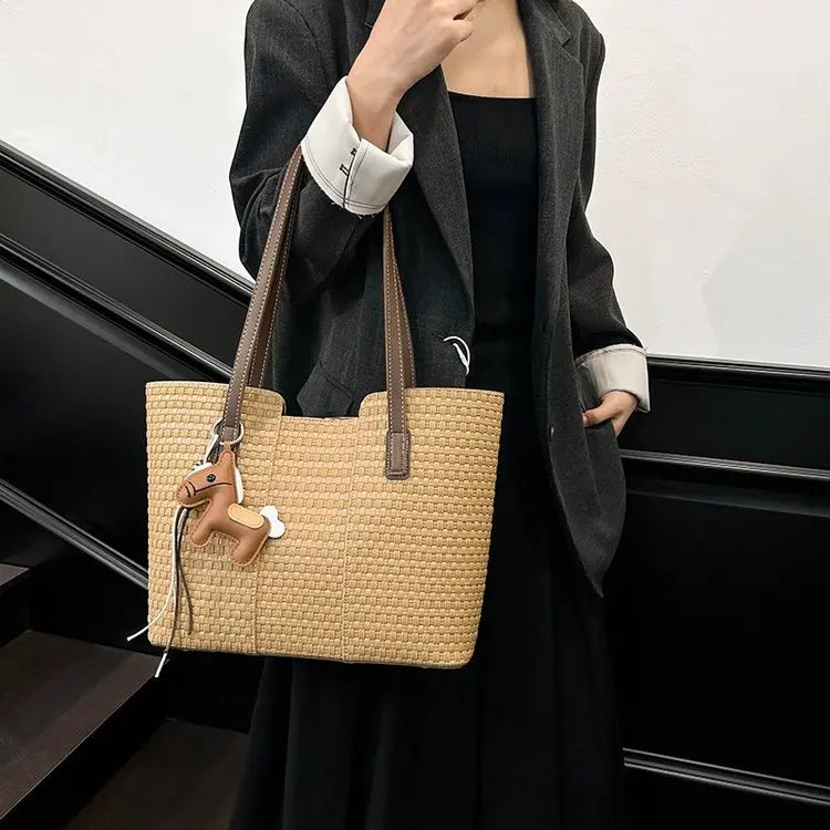 Nylon Shoulder Tote Bag Large Capacity Waterproof for Women Office Shopping Travel Daily