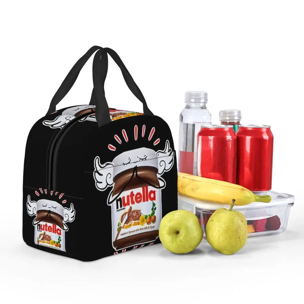 Custom Italy Nutellas Thermal Insulated Lunch Bag Women Portable Lunch Container for Outdoor Picnic Storage Food Box