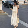 Women 2025 New French Lace Top Skirt Suit
