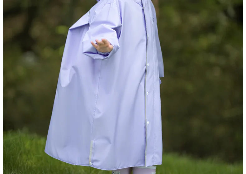Kid's Waterproof Raincoat with Backpack Space New Children's Full Body Rain Suit Elementary School Students School Raincoat