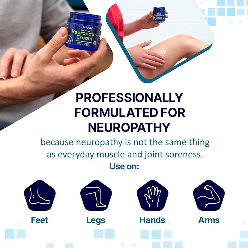 Extra Strength Neuropathy Cream for Feet Joints Soothes Nerve ,Non-Greasy Fast Relief,Comfort Hands Legs Body Moisturizes Skin