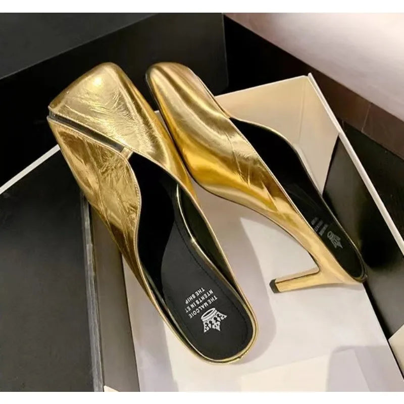 High Heel Pumps Female Shoes for Women Mules Flip Flops New in Casual Slides Summer Outside Concise Ladies Sandals