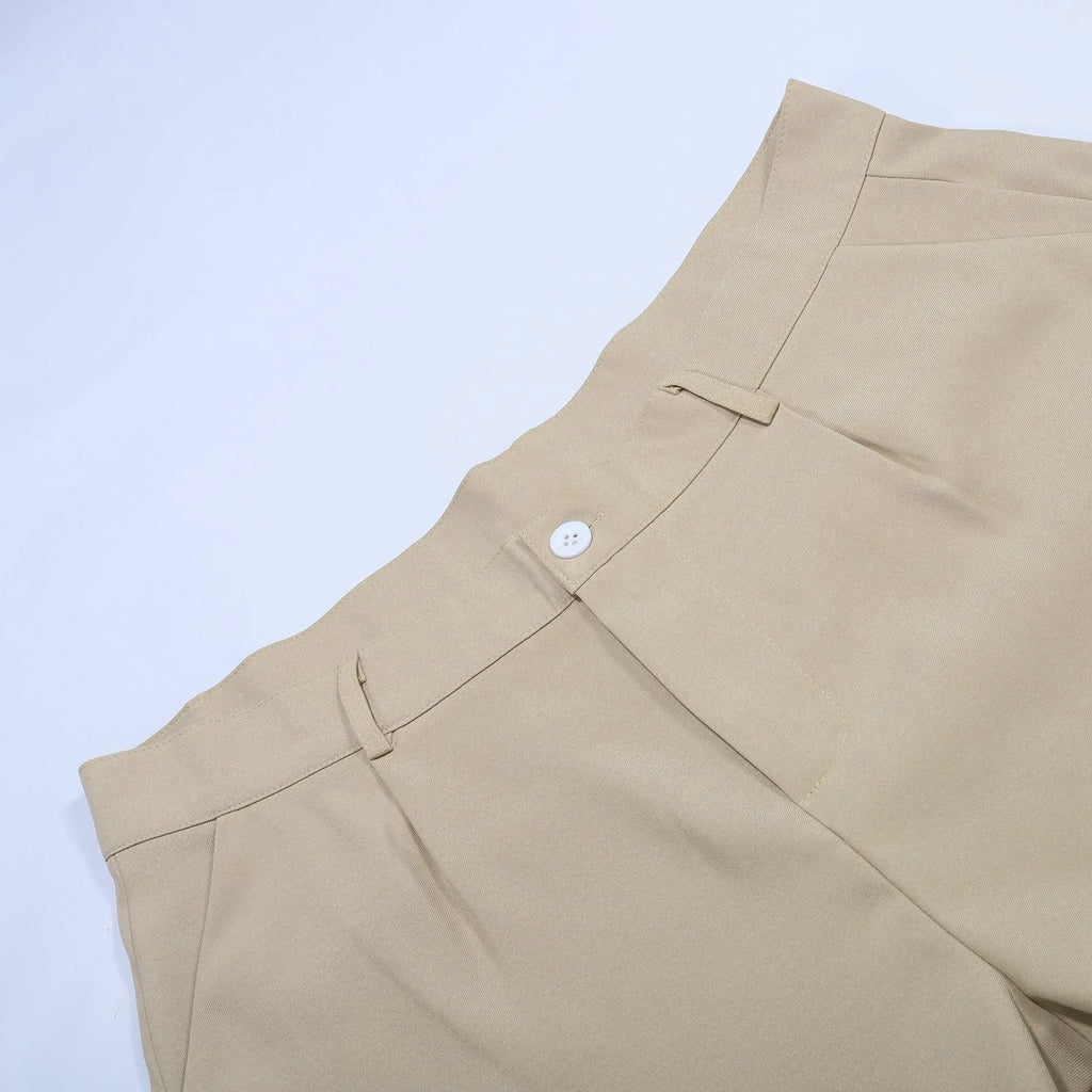 Men's Suit Trousers Fashionable Straight Leg Breathable Casual Pants Pure Color Pocket Trousers Daily Wear Comfortable Fit
