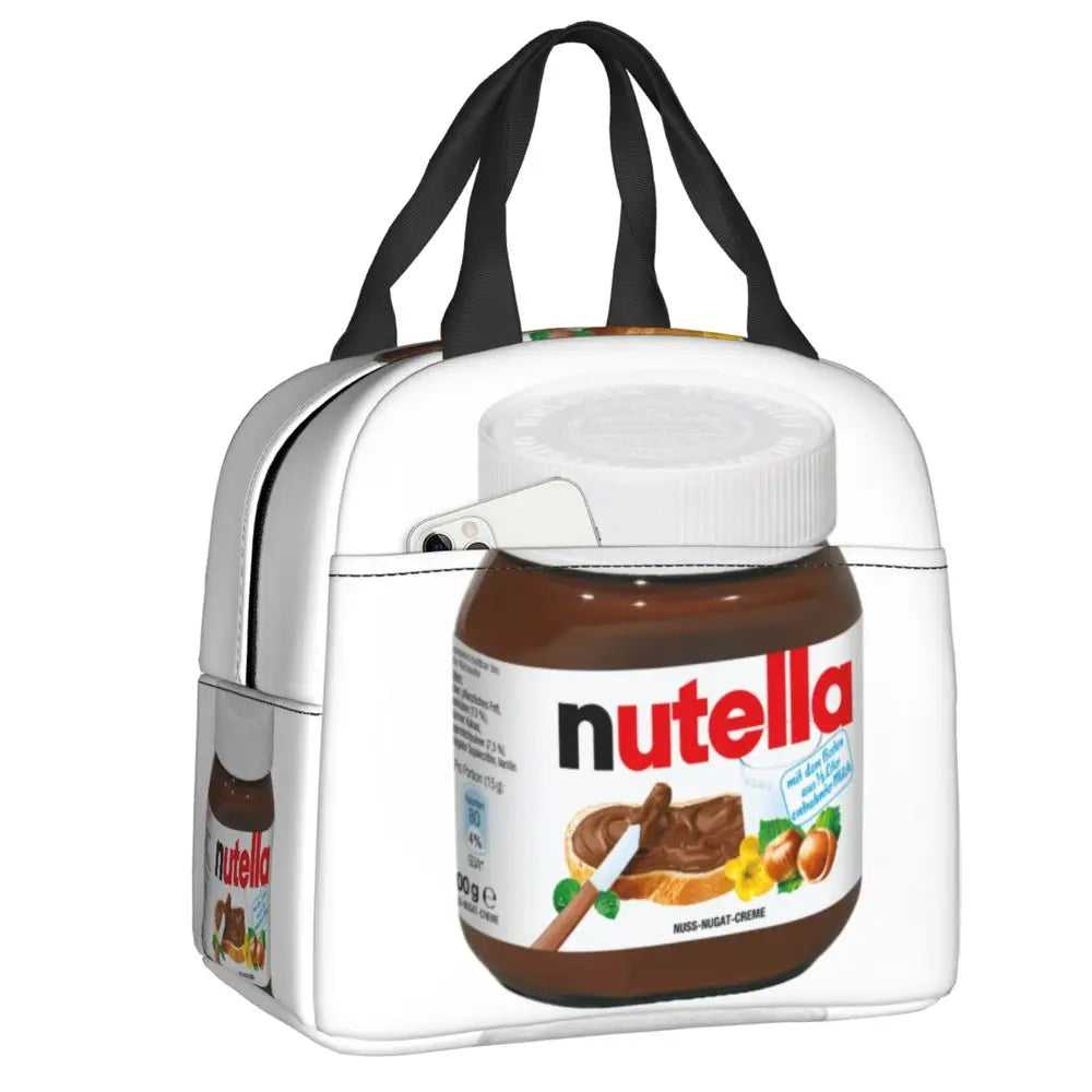 Custom Italy Nutellas Thermal Insulated Lunch Bag Women Portable Lunch Container for Outdoor Picnic Storage Food Box