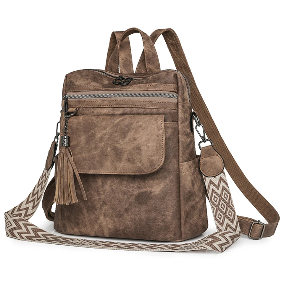 Ladies Daypacks Fashion Backpacks Women Big Travel Bagpack Large School Bags for Girls Solid Color Leather Rucksacks Female