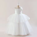 Teens Christmas Party Dresses For Girls White Bridesmaid Prom Gown Tulle Pageant Formal Wedding Evening Dress Children Costume