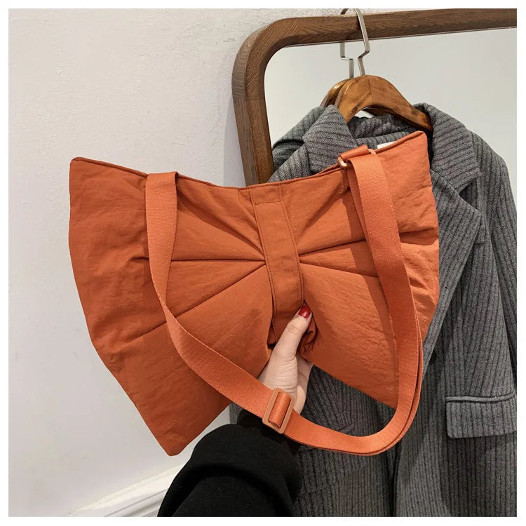 Soft Nylon Women's Portable Shoulder Bag Large Capacity Female Commute Crossbody Bags Simple Design Ladies Tote Purse Handbags