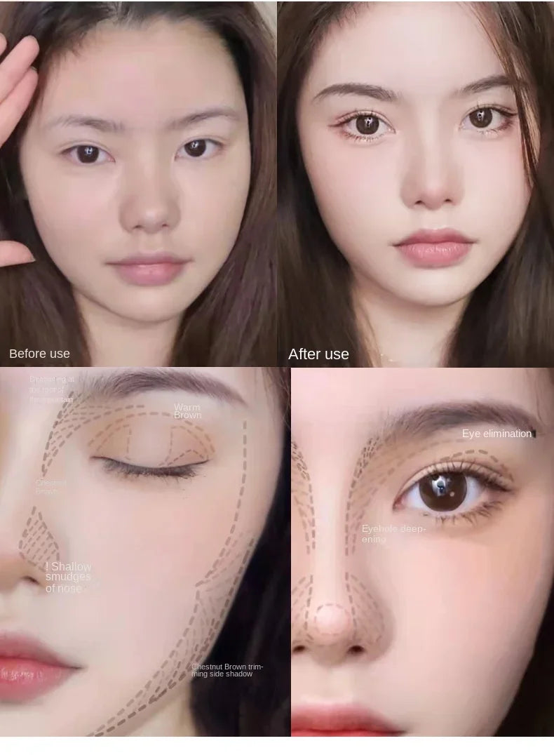 Xixi Contouring Matte Highlight Make Up Face Body Sculptor Shading Bronzer Contour Powder Palette Shadows Cosmetics Cute Makeup