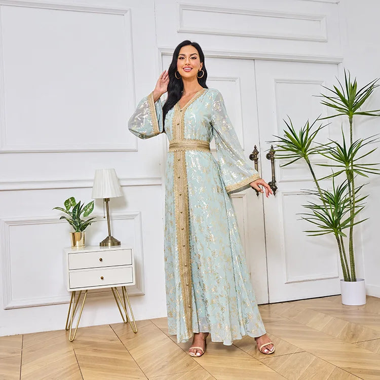 Summer Elegant Print Dress for Women Muslim Abaya Long Dress Dubai Party Evening Dress Islamic Turkey Kaftan Femme Vestidos Robe