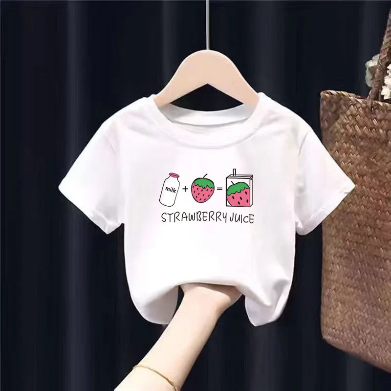Girls' Short-sleeved T-shirts, Children's Clothes, New Summer Tops, Versatile Base Shirts Kids Clothes