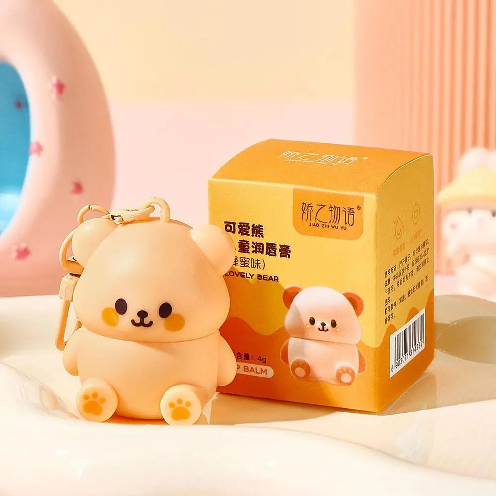 1PCS Childrens Lip Balm Bear Shape Moisturizing Care Kids Adult Lip Protection Dryness Prevention Gentle Lip Care Essential