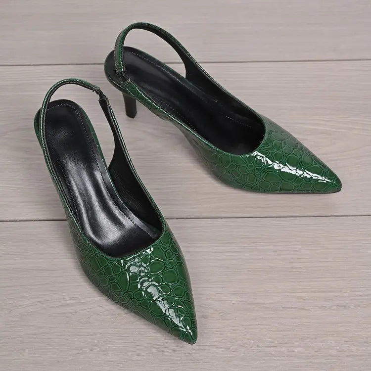 Green Heels for Women Luxury Pointed Toe Party Dress Shoes Classic Ladies Office Pumps Women Shoes Size 42 Salto Feminino