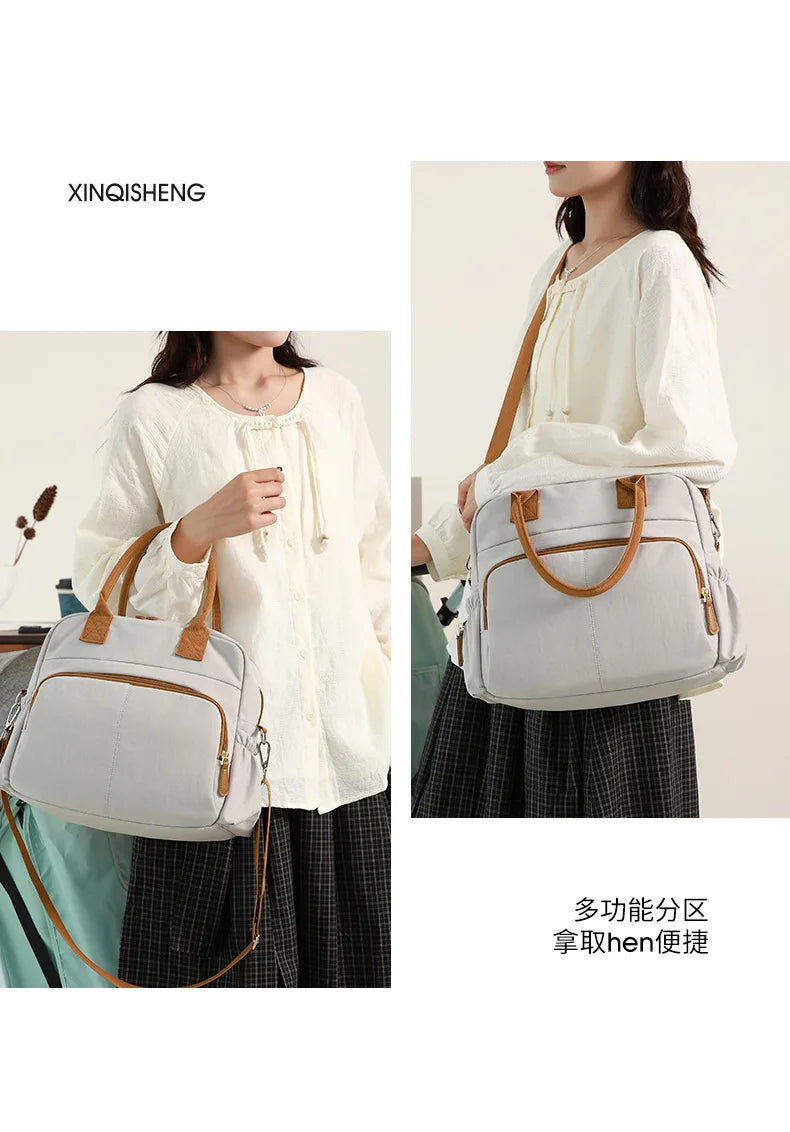 Women's Single Shoulder Bag Diaper Bags Casual Travel Nylon Crossbody Bag Lightweight Waterproof Large Capacity Shopping Handbag