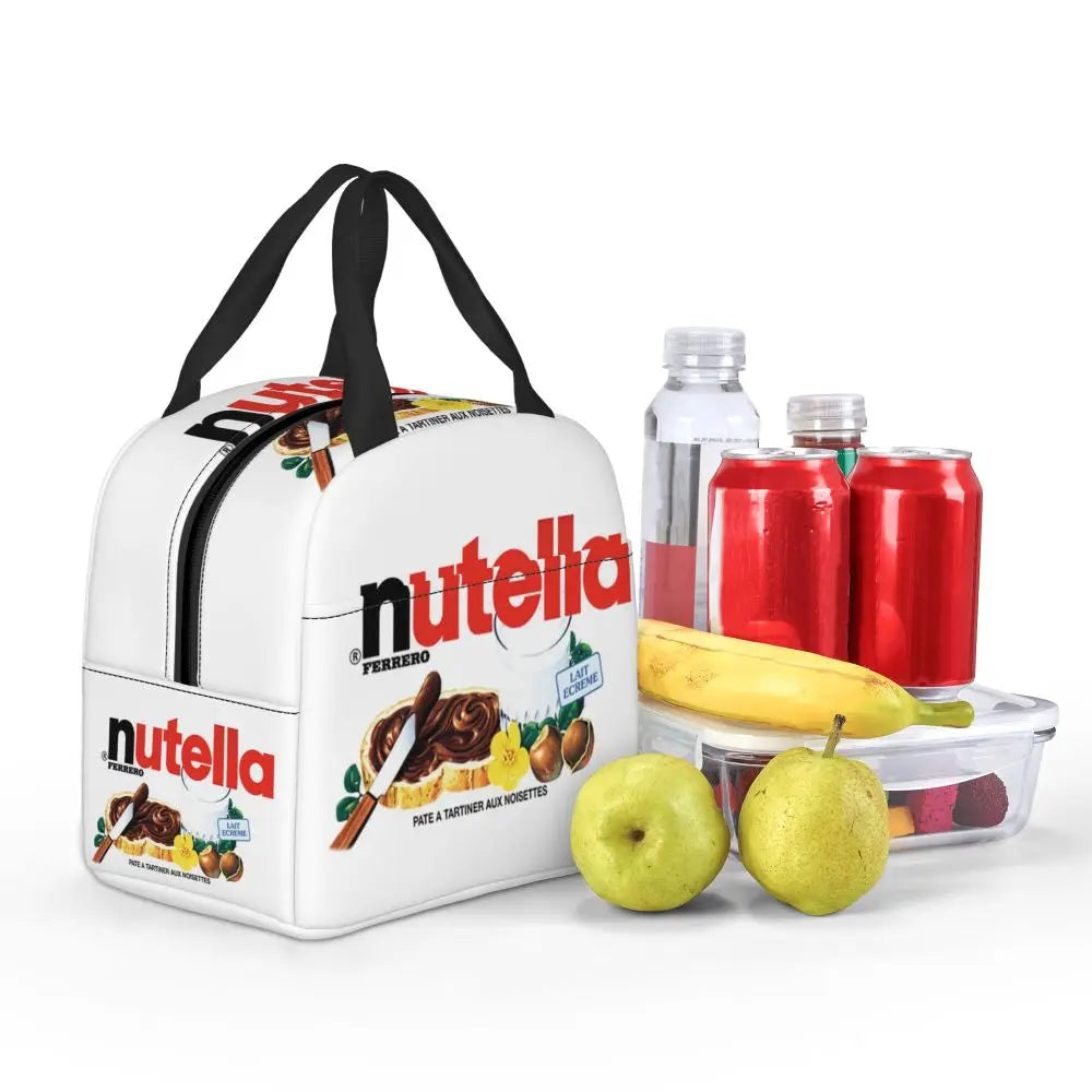 Custom Italy Nutellas Thermal Insulated Lunch Bag Women Portable Lunch Container for Outdoor Picnic Storage Food Box