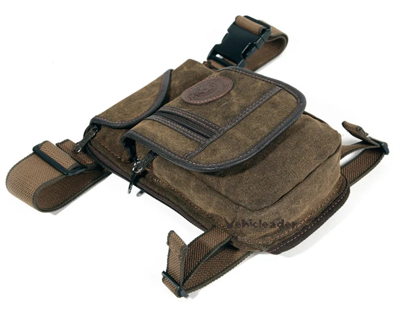 Men's Canvas Drop Leg Bag Motorcycle Multi-purpose Messenger Shoulder Bags High Quality Belt Hip Bum Waist Fanny Pack