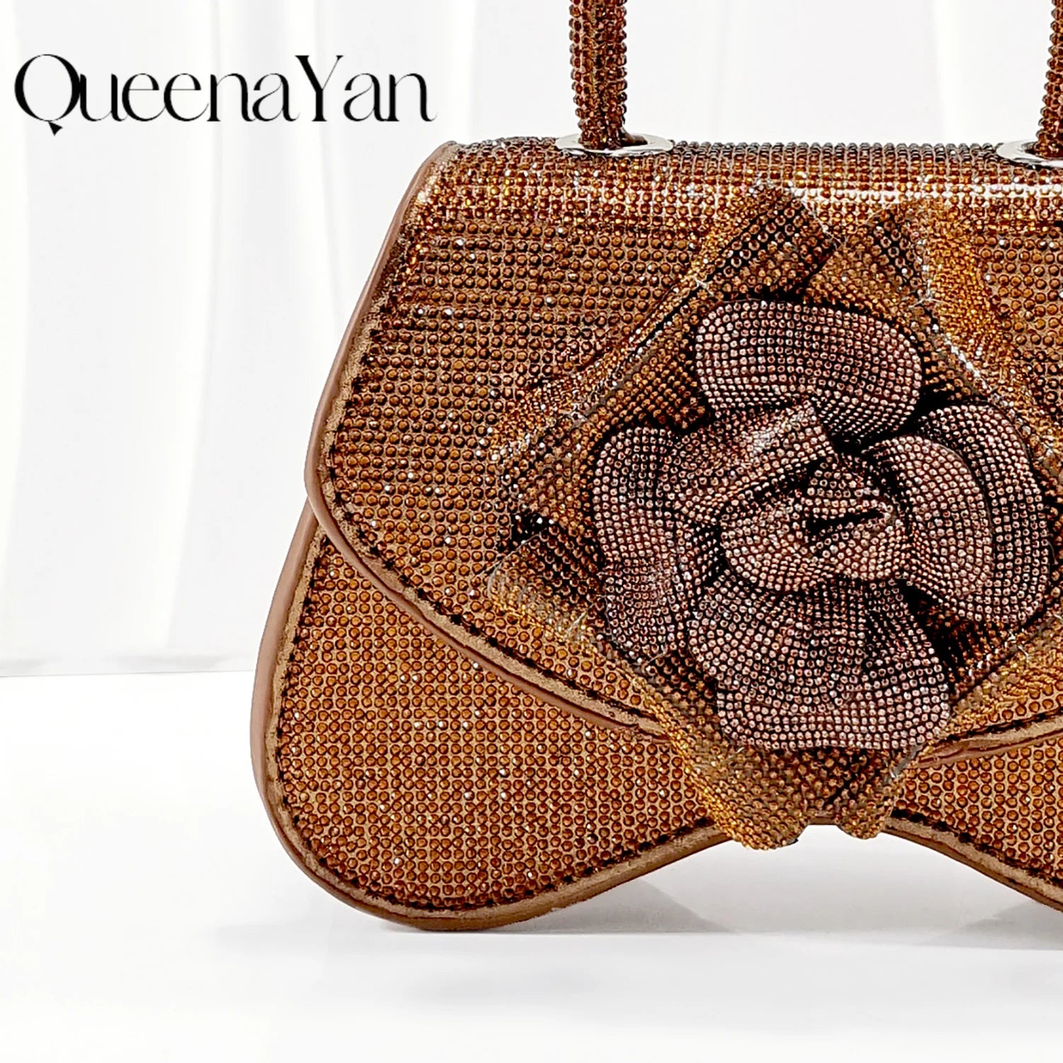 Queena Yan Spot goods Nigeria High Quality Heels Pumps And Bag Handmade Flowers Fashion Design For Nigeria Wedding Party