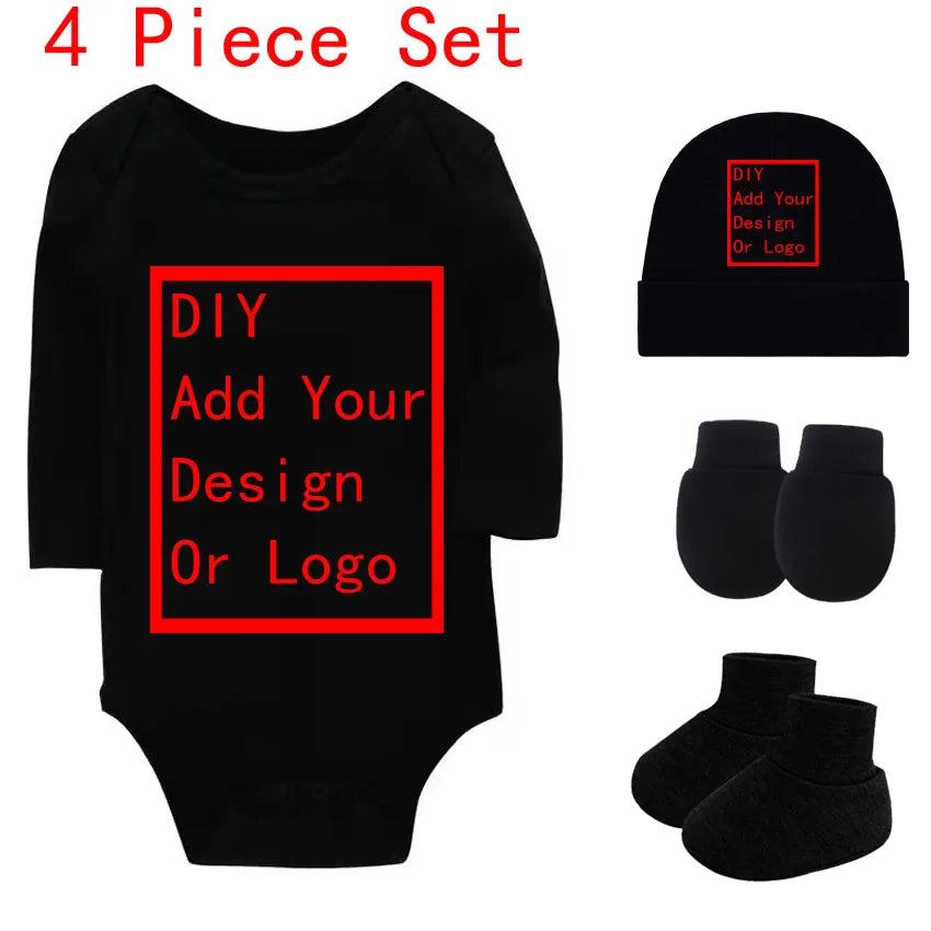 Kids Customized Print T Shirt Baby Custom Your Own Design Or Logo T-shirt Boys and Girls DIY Newborn Clothes 0-2 years old