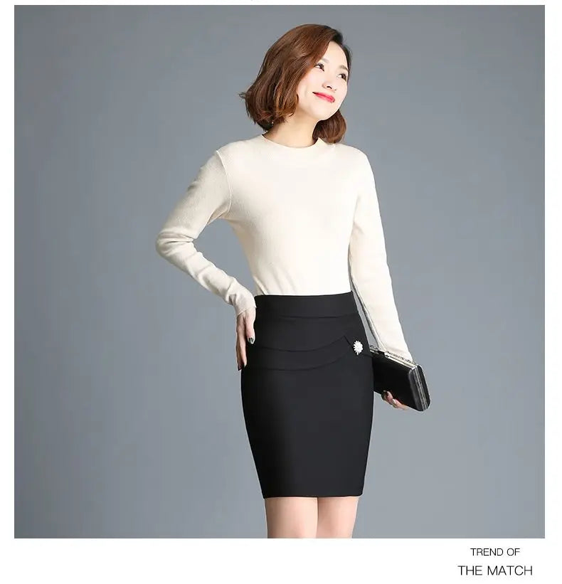 Office Lady Skinny Business Attire Red Hip-hugging Skirt Summer New Women Basic Versatile Fashion Casual Mini Office Wear Skirts