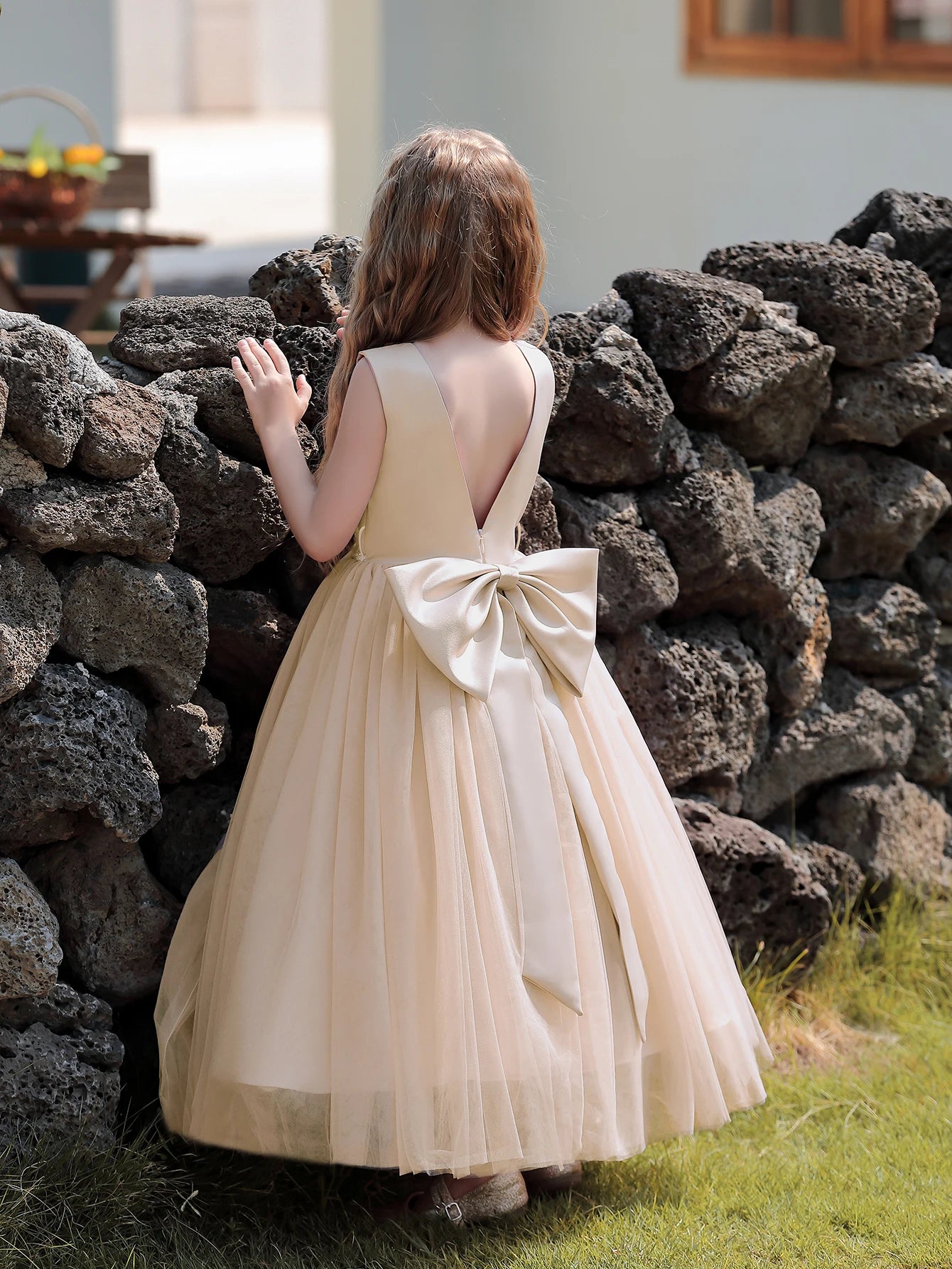 Formal Birthday Party Dress for Teenage Girls New Design Big Bow Tulle Dresses Kids Princess Prom Pageant Ball Gown Size 5-12y