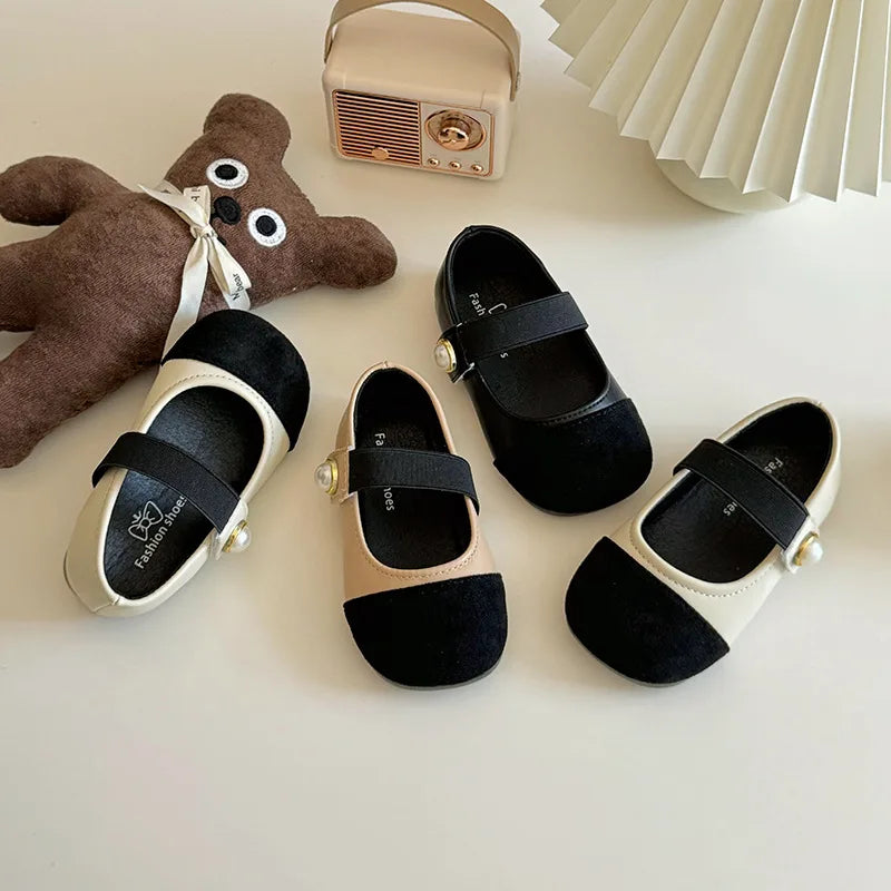 Girl Leather Shoes 2025 Autumn New Brand Girl Shoes French Princess Shoe Elegant Mary Jane Shoe Soft Sole Party Dresses for Girl
