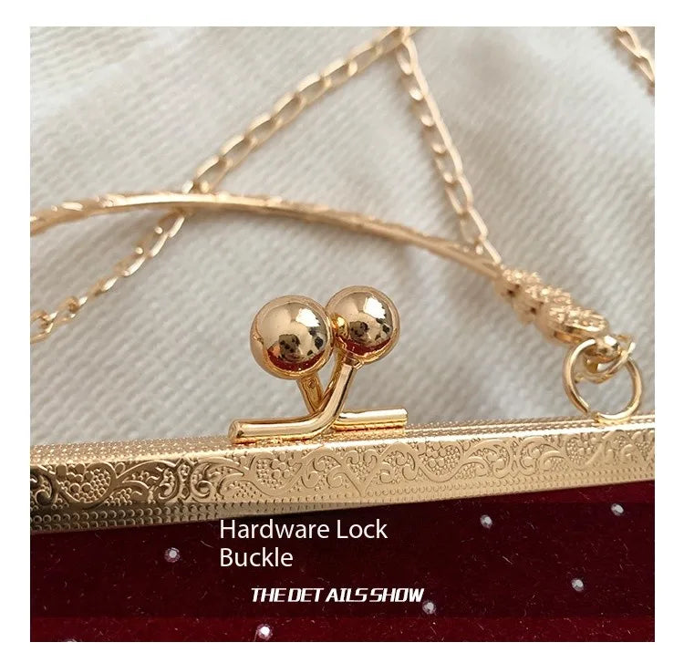 Luxury Design Women's Evening Clutch Purse Dinner Party Ladies Small Clip Shoulder Bag Handbags Retro Female Chain Crossbody Bag