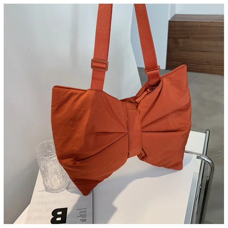 Soft Nylon Women's Portable Shoulder Bag Large Capacity Female Commute Crossbody Bags Simple Design Ladies Tote Purse Handbags