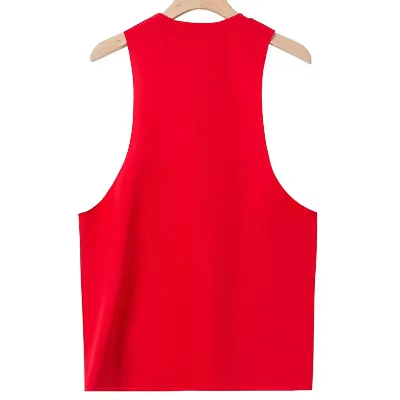2025 Summer fitness Tank Top Men Fashio Comfortable Printed Loose tops Retro Style Sports Leisure Sleeveless vest Men sportswear