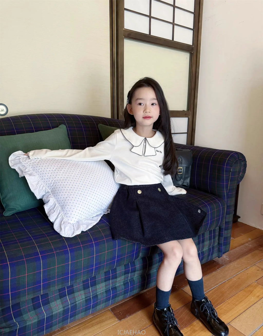 Teen Girl Clothes Waist Shell Button Denim Skirt and Top Kids Versatile Casual Outfits Children Costumes Vintage Girls Elastic