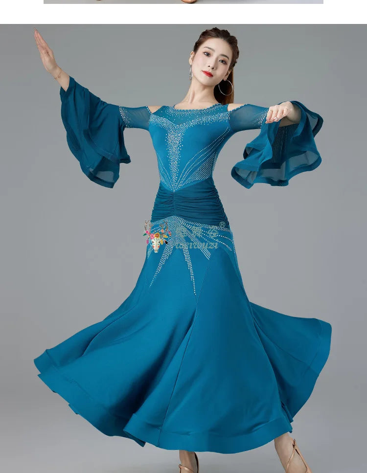 Modern Dance Dance Performance Dresses for Women's High End Premium Elegant Big Swing Dress Waltz Ballroom Dancing Clothing