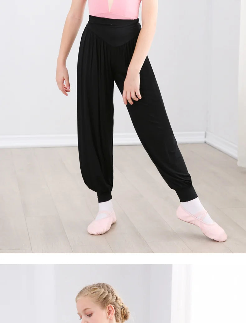 Kid Girl Dance Yoga Full Length Pants Ladies Ballet Belly Dance Trousers Loose Pant Men Women Bloomers Штаны для йоги