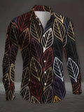 New men's floral shirt long sleeved casual shirt fashionable rose 3D butterfly print lapel slim fit Hawaiian shirt