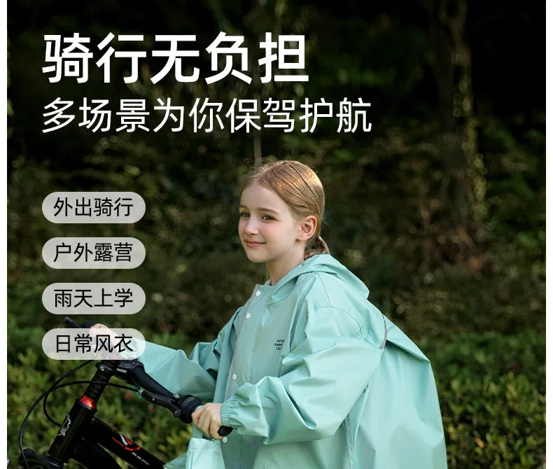 Kid's Waterproof Raincoat with Backpack Space New Children's Full Body Rain Suit Elementary School Students School Raincoat