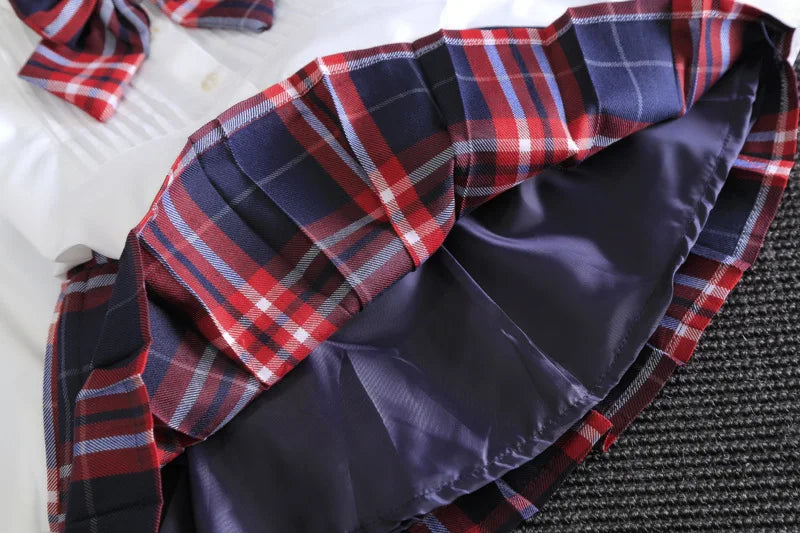 Girls' 2-Piece Outfit Set Bow Shirt + Pleated Skirt Cute Toddler Clothes for Ages 2-7 Years Kids' Fashion Set