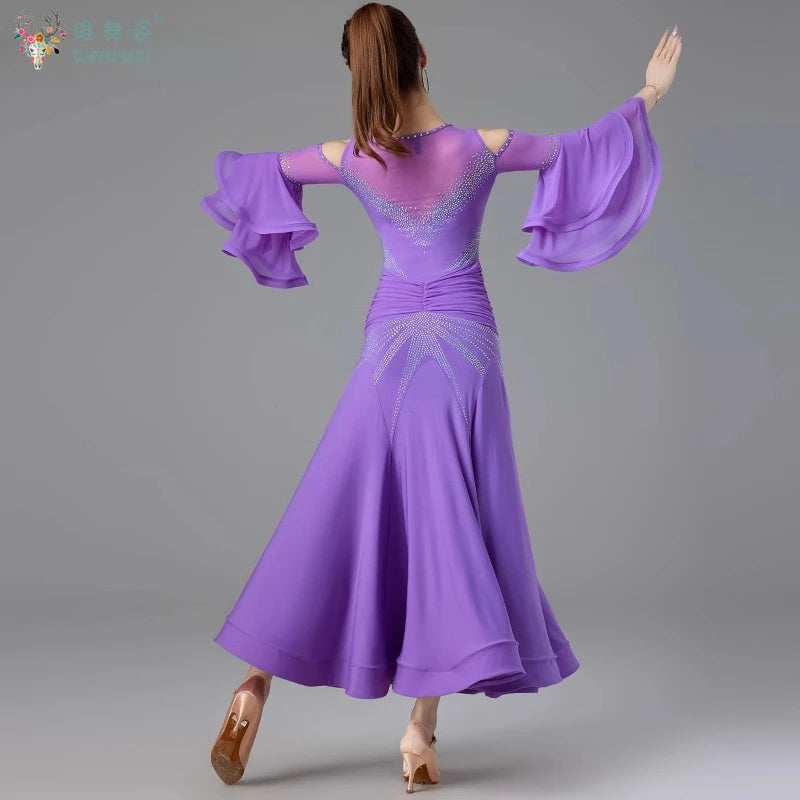 Modern Dance Dance Performance Dresses for Women's High End Premium Elegant Big Swing Dress Waltz Ballroom Dancing Clothing