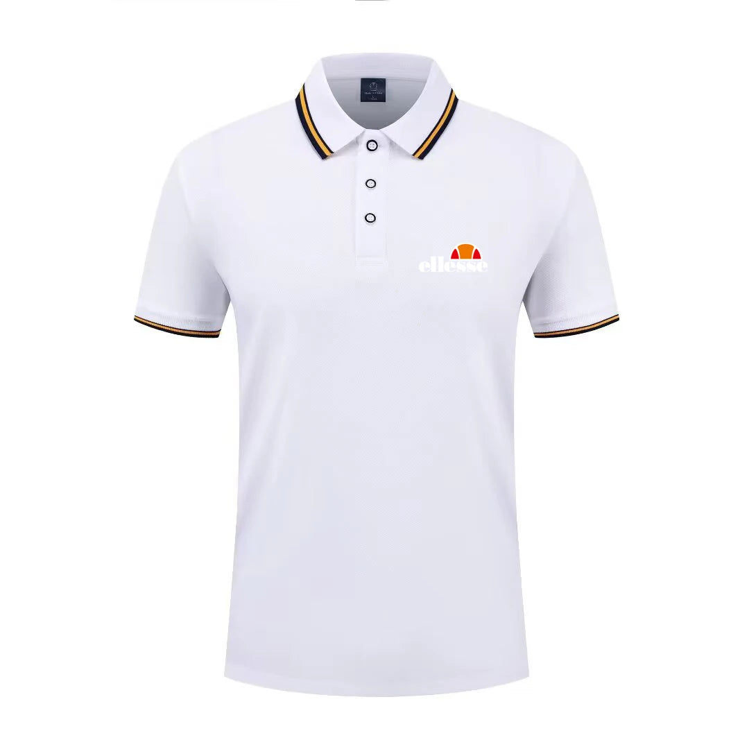 Golf men's collar knitted polo shirt, business casual men's short sleeved summer new clothing