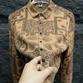 Men Autumn Floral Shirt Stylish Casual Business Handsome Shirt