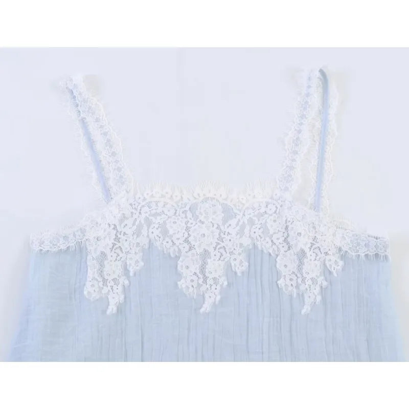 Women's Skirt Set 2026 Spring Elegant Lace Thin Straps Tops Hihg Waist Elastic Waist Midi Skirts Fashion Sexy Female 2 Piece Set