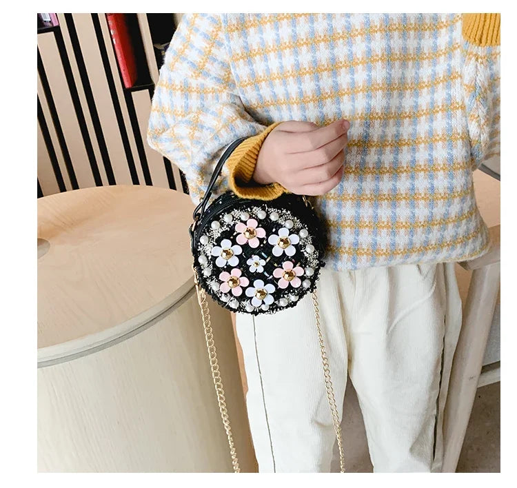 New Women Bag Lady Little Girls Toddler Princess Lovely Bag Kids Baby Messenger Shoulder Crossbody Flower Bag